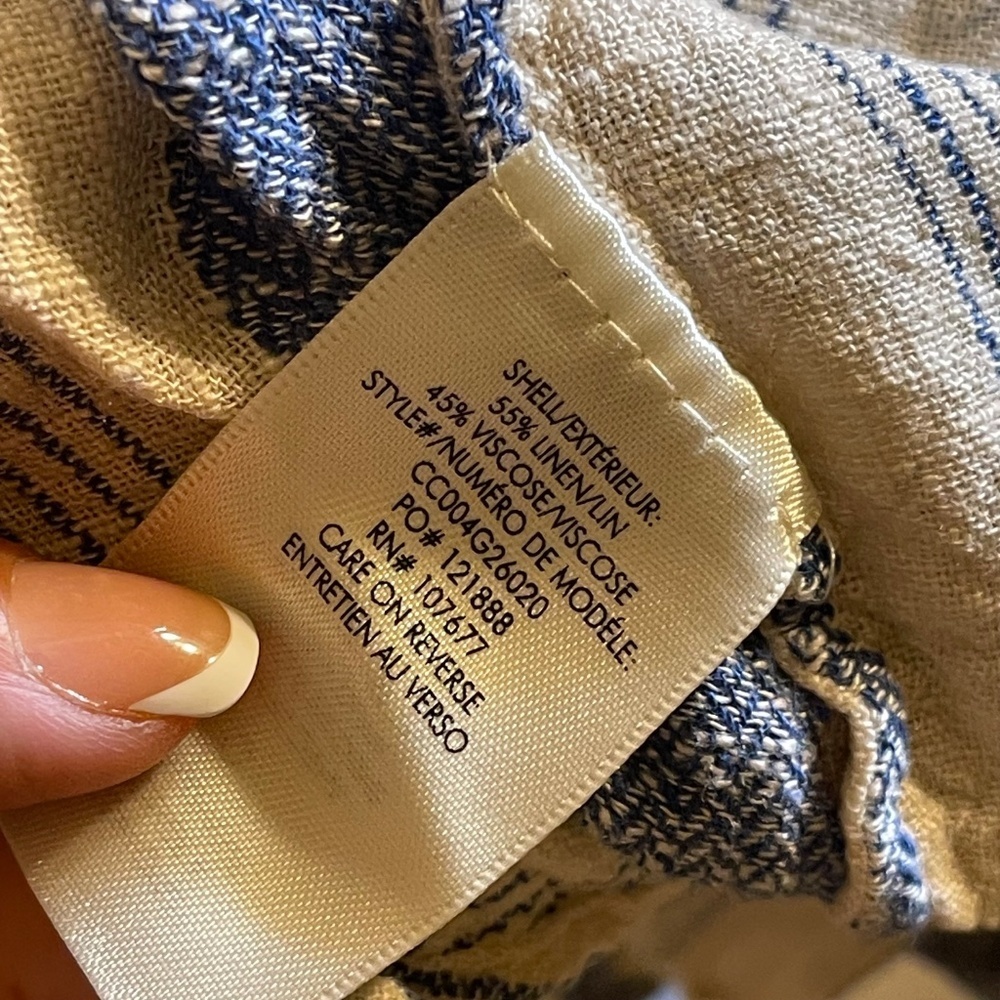 Alice + Olivia Blue and White Striped Off-Shoulder Top - Picture 6 of 7